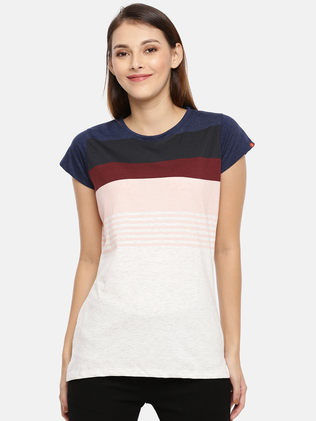 Multi-Colored Hosiery Striped Tees