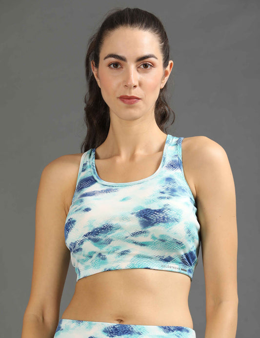 Womens Sports Bra with Removable Pads - Sky Blue