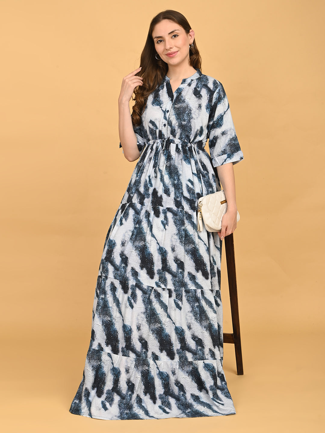 Blue-Colored Premium Flare Gown