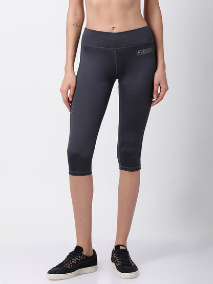 Grey/Navy Flexi Fit Active Capri