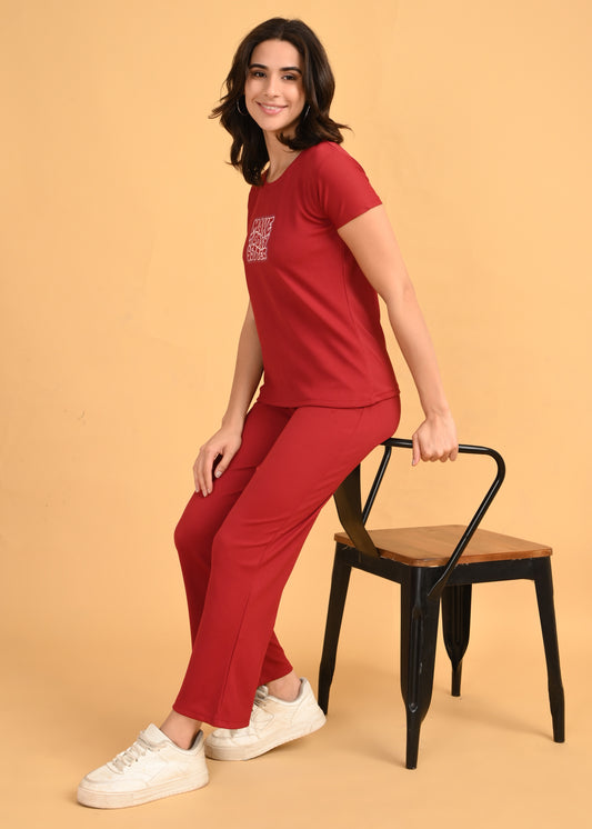 Womens Printed Travel Wear - Coral