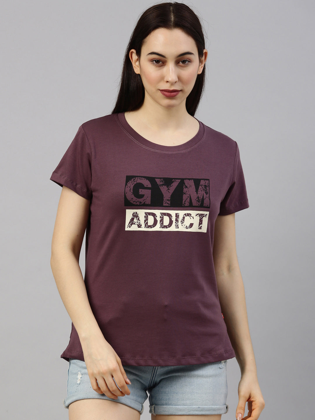 Womens Coffee Lycra Fashion Tees