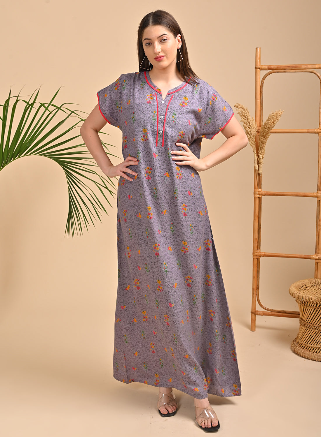 Lavender-Colored Alpine A Line Nightdress