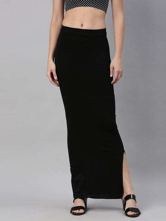 Clozena Black Saree Shapewear With Side Slits – clozena