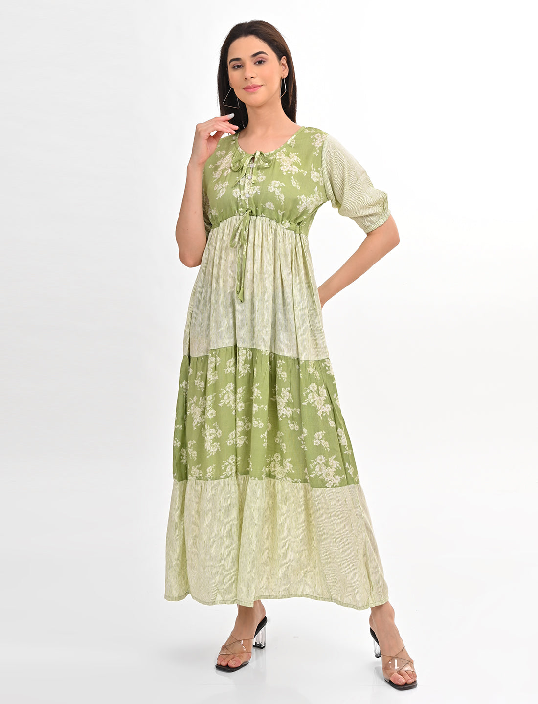 Womens Flare Gown - Green