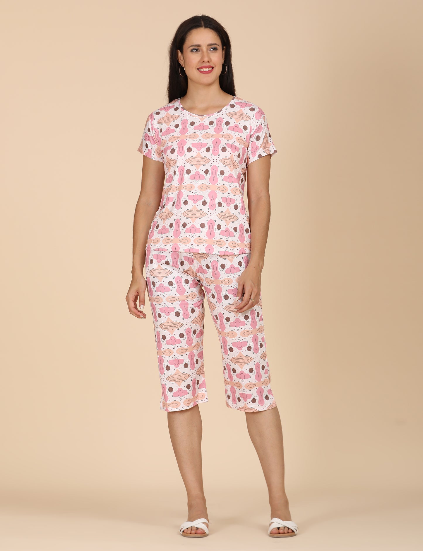 Womens Printed Travel Wear - Pink