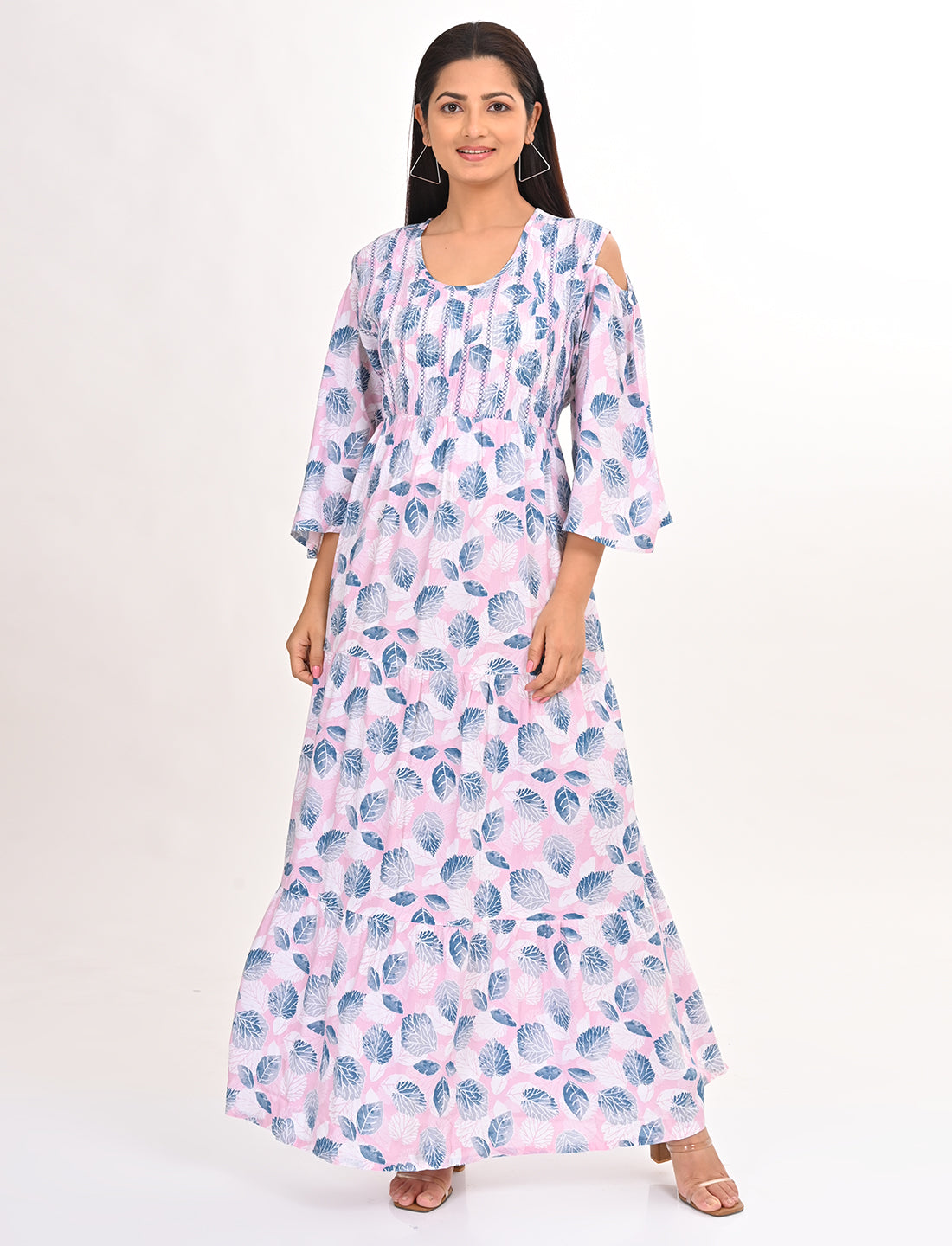 Womens Pink-Colored Flare Gown