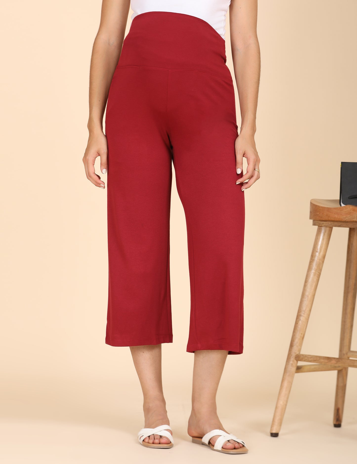 Womens Maternity Palazzo - Maroon