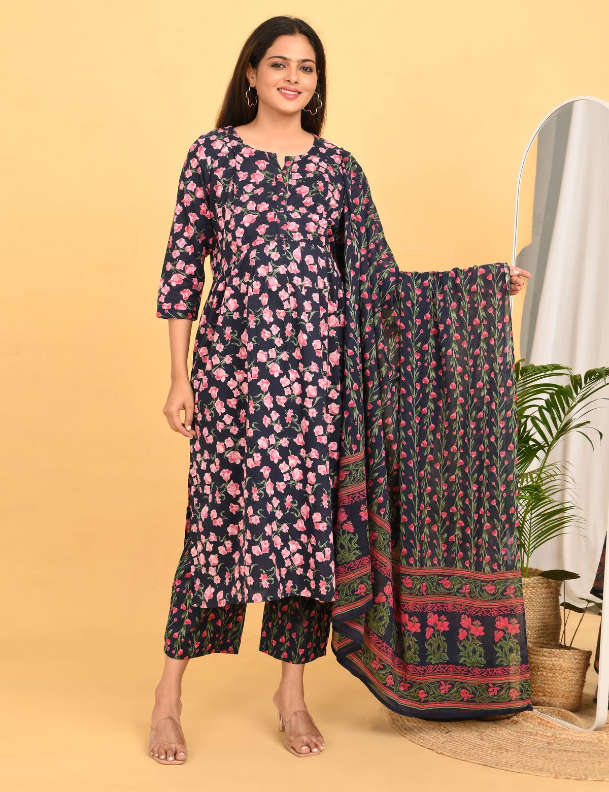 Womens Maternity SKD Set - Navy Blue