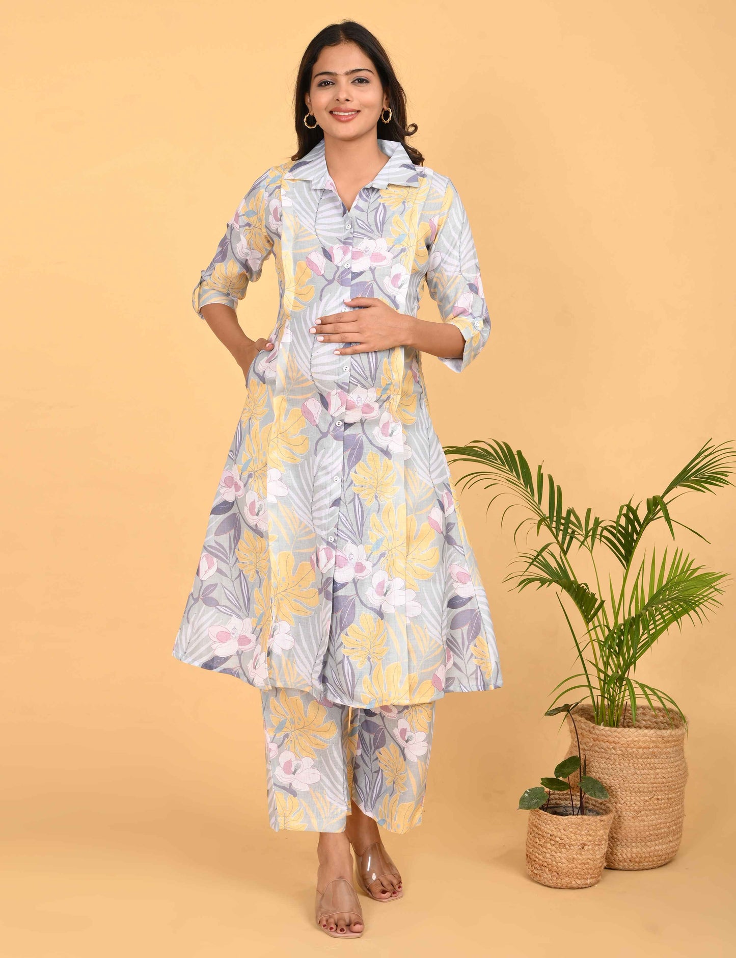 Womens Maternity Kurti Pant Set - Multi