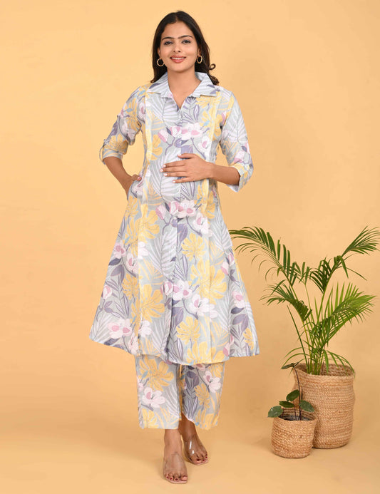 Womens Maternity Kurti Pant Set - Multi