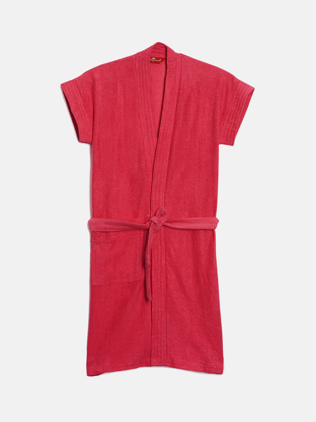 Kids Solid Bathrobe - Red