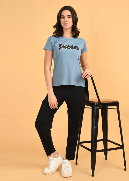 Womens Printed Travel Wear - Grey