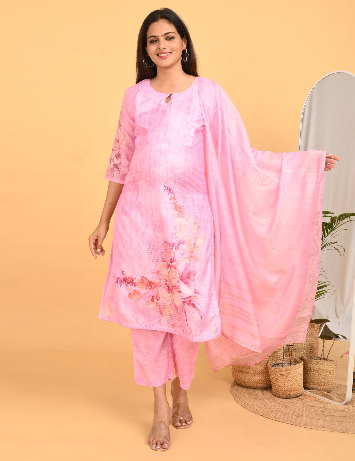 Womens Maternity SKD Set - Pink