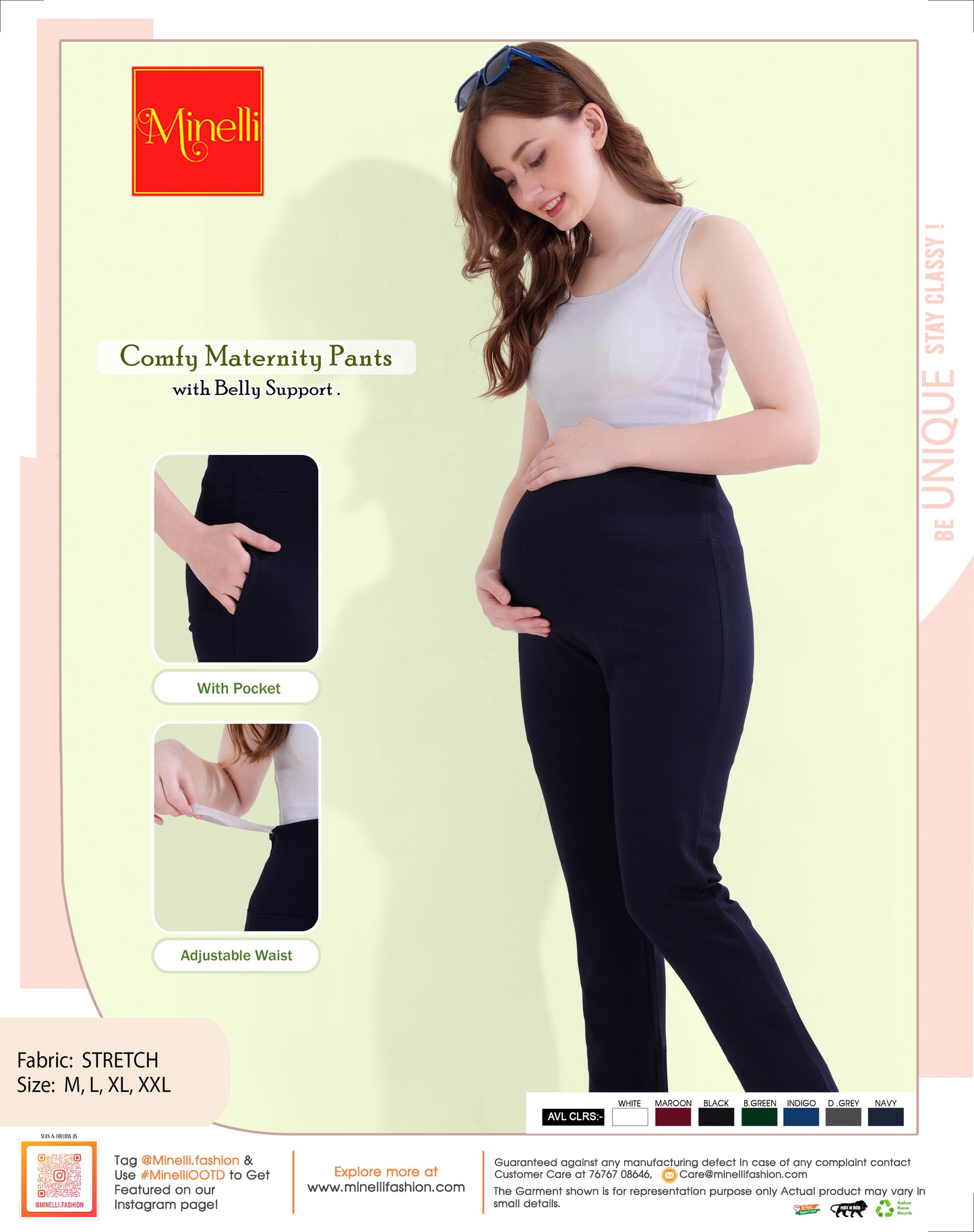 Womens Maternity Pant - Navy Blue