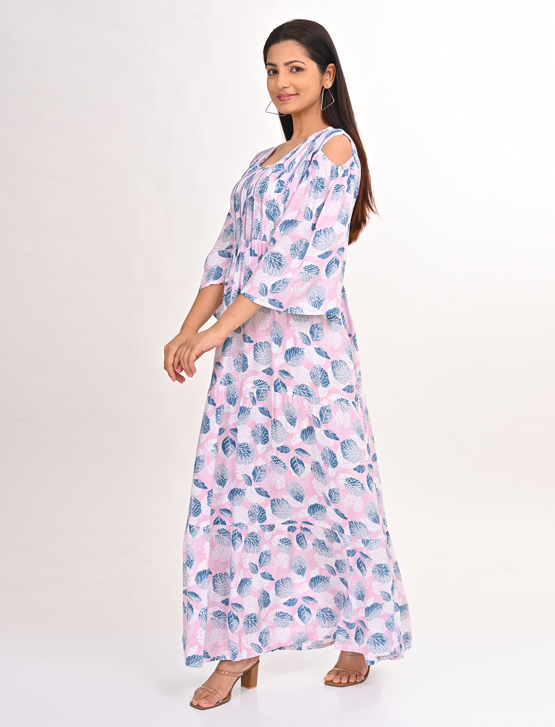 Womens Pink-Colored Flare Gown