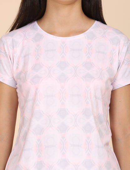 Womens Printed Travel Wear - Pink