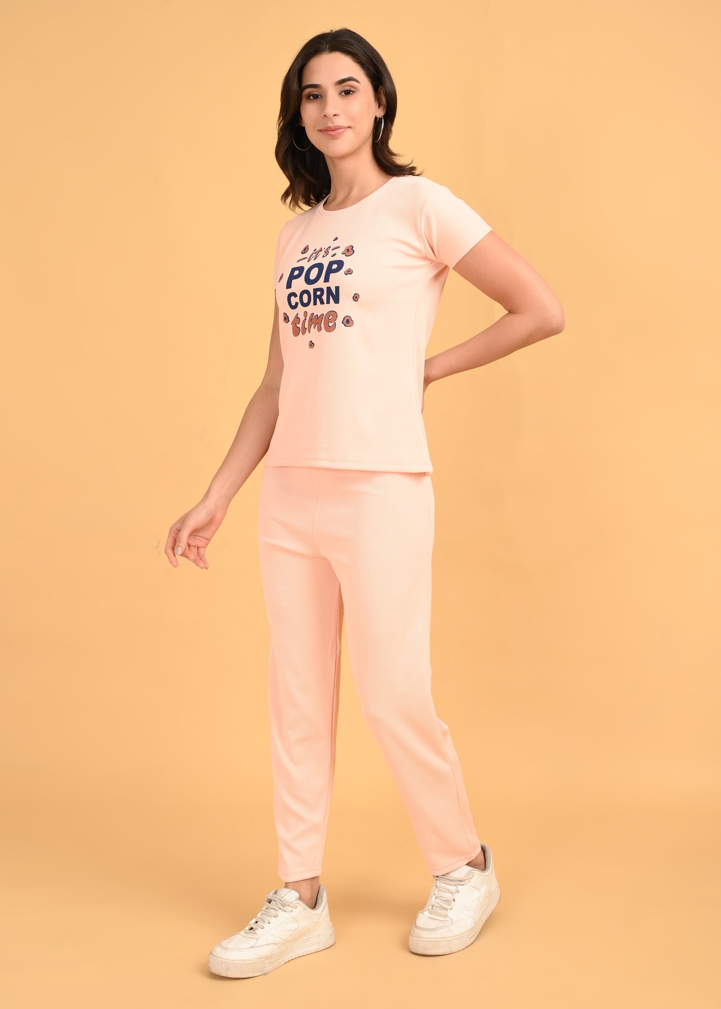 Womens Printed Travel Wear - Peach