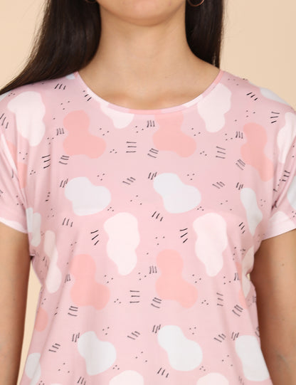 Womens Printed Travel Wear - Pink