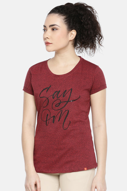 Maroon Round Neck Active Tees