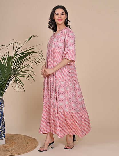 Womens Flare Gown - Peach