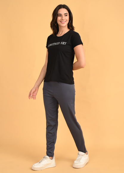 Womens Printed Travel Wear - Black