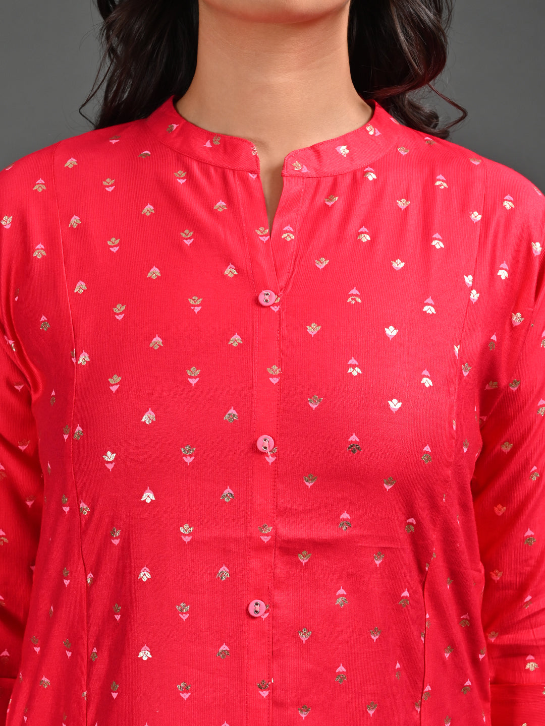 Womens D.Fuchsia-Colored A-Line Kurta