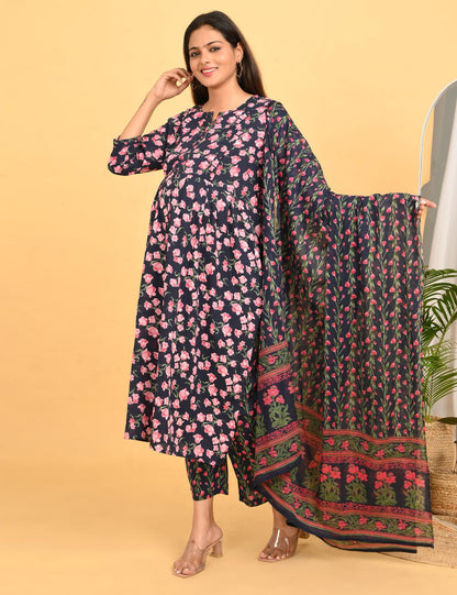 Womens Maternity SKD Set - Navy Blue