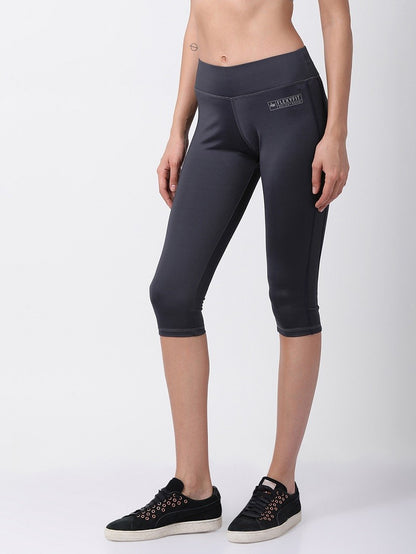 Grey/Navy Flexi Fit Active Capri