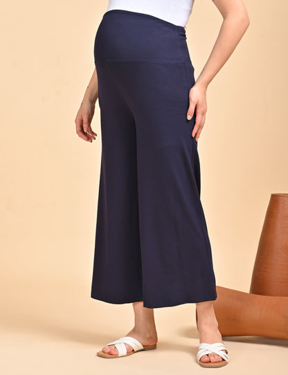 Womens Maternity Palazzo - Navy Blue