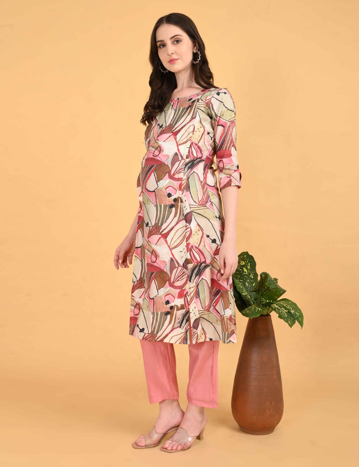 Womens Maternity Kurti Pant Set - Multi