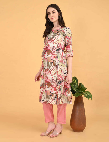 Womens Maternity Kurti Pant Set - Multi