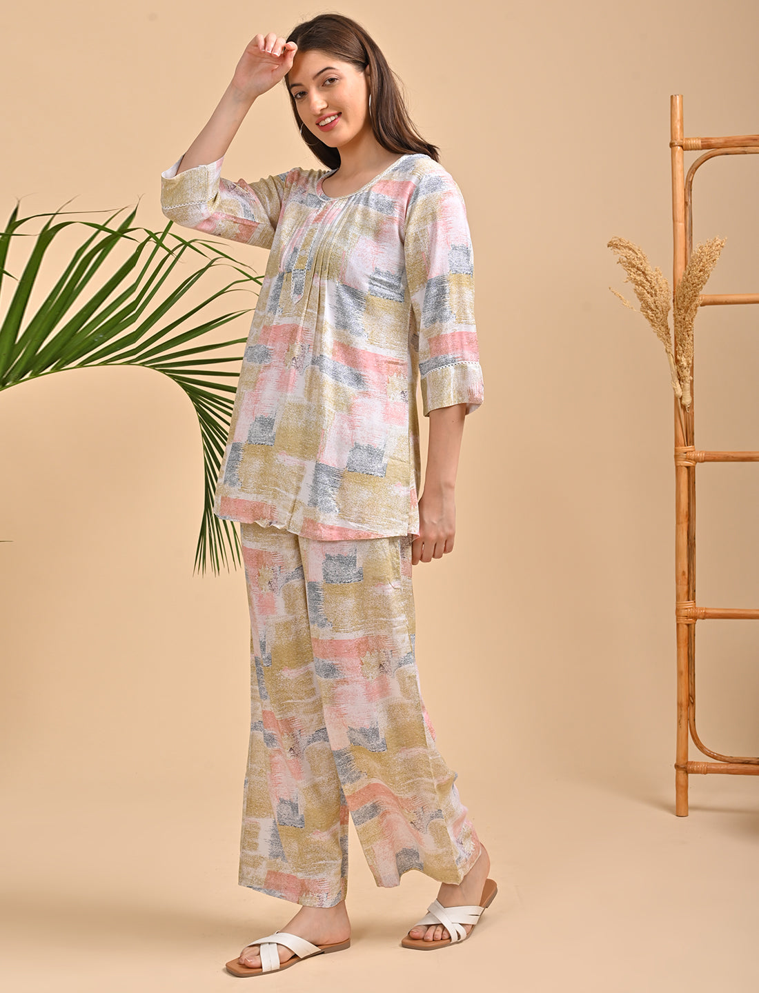 Womens Printed Co Ord Set - Multi