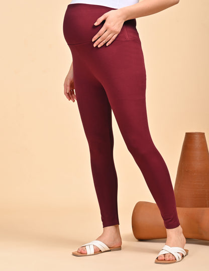 Womens Maternity Legging - Maroon