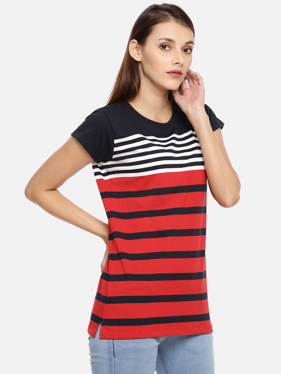 Multi-Colored Hosiery Striped Tees