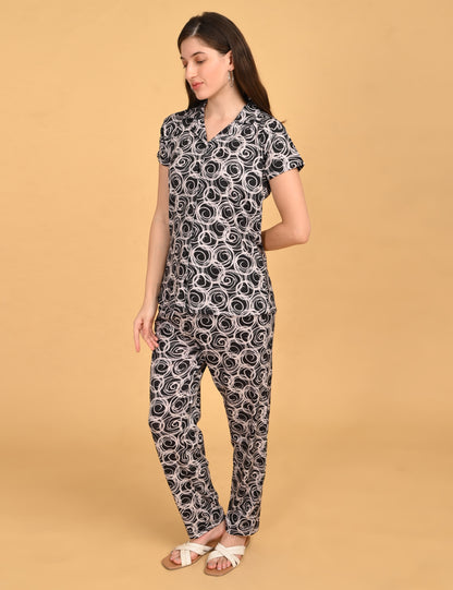 Womens Front Open Travel Wear - Black