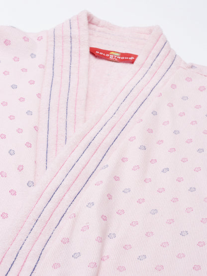 Womens Printed Bathrobe - Pink