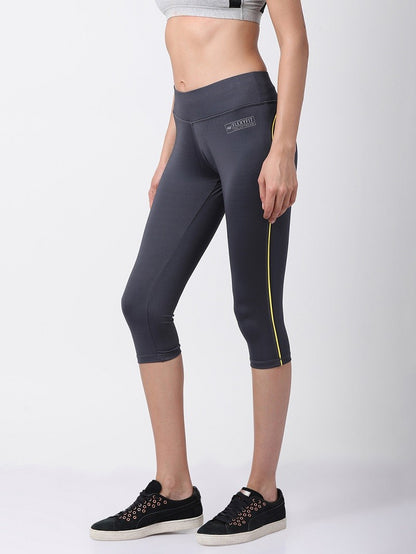 Grey/Yellow Flexi Fit Active Capri