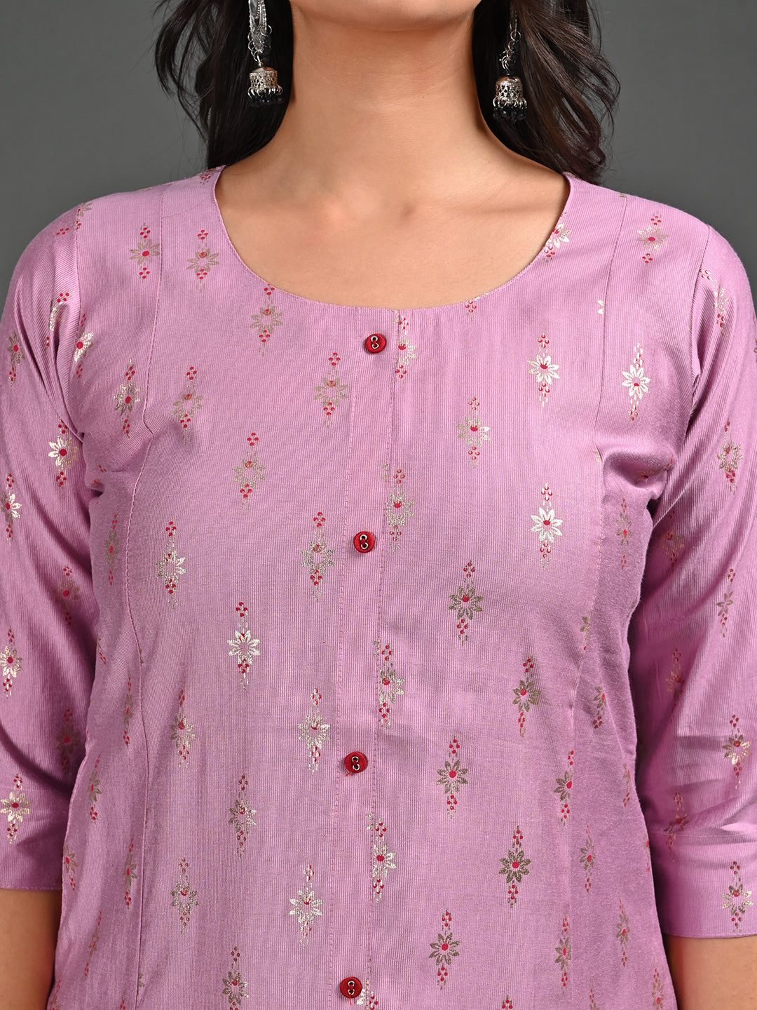 Womens Pink-Colored A-Line Kurta