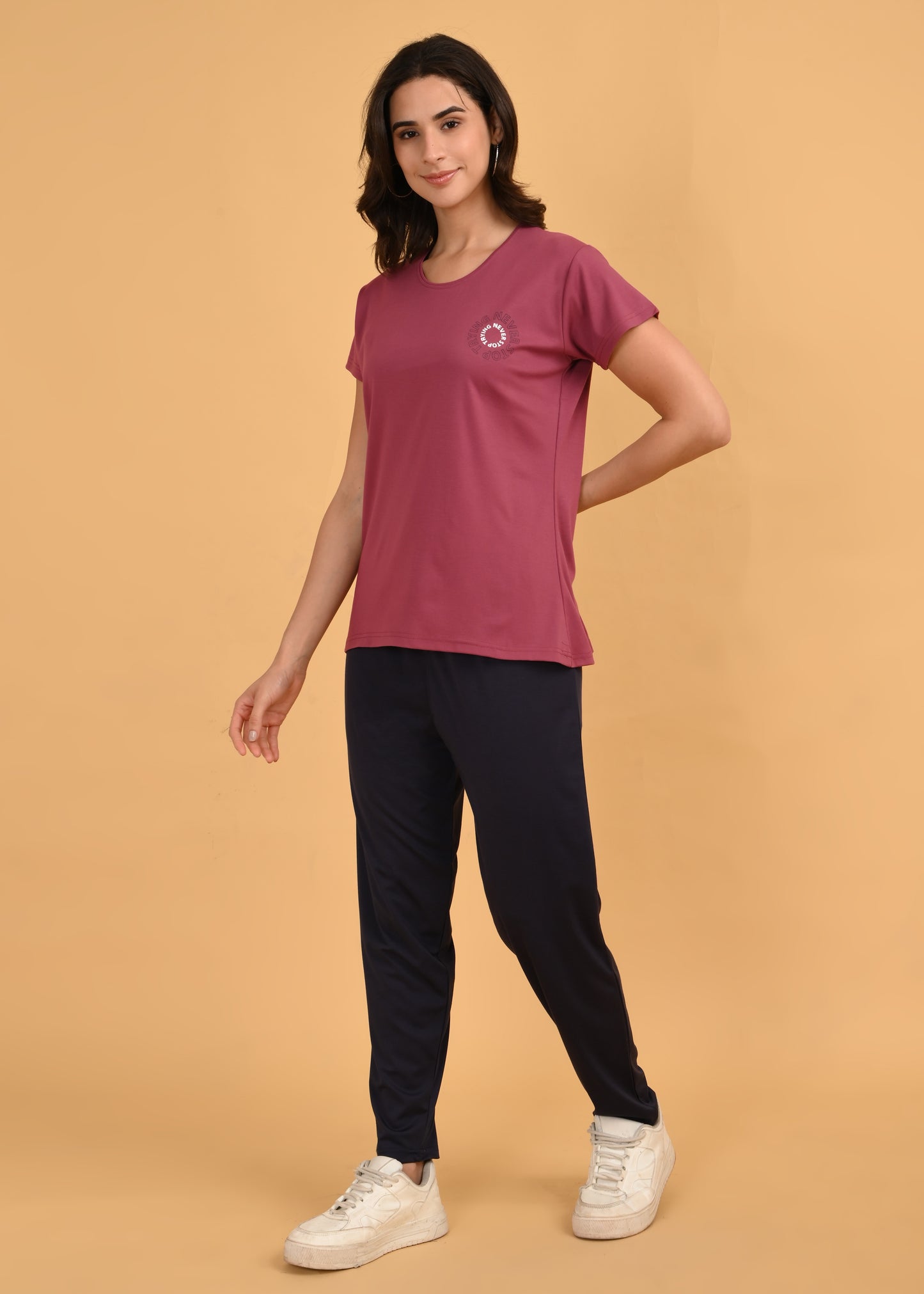 Womens Printed Travel Wear - D Peach