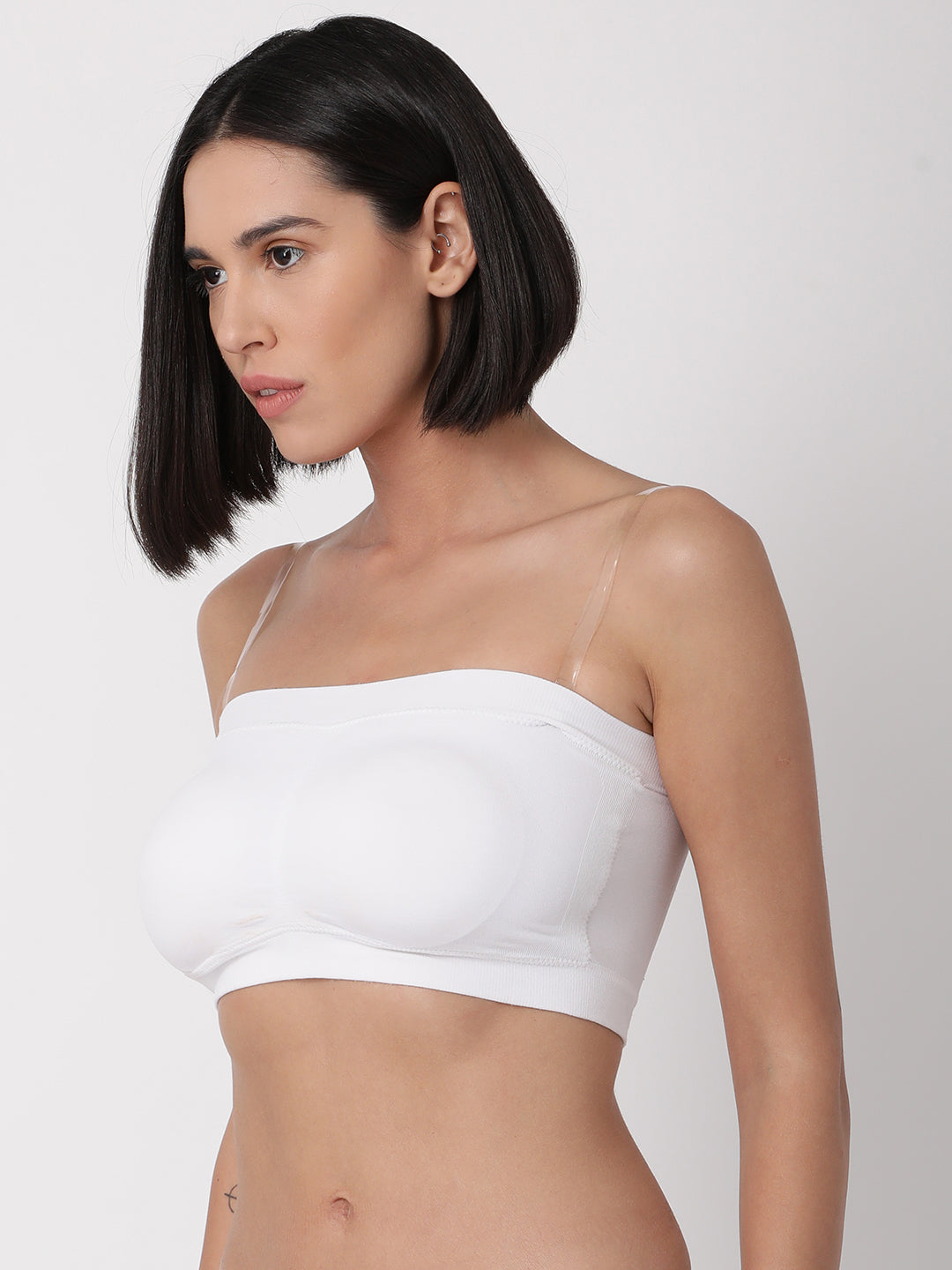 Womens Padded Tube Top - White