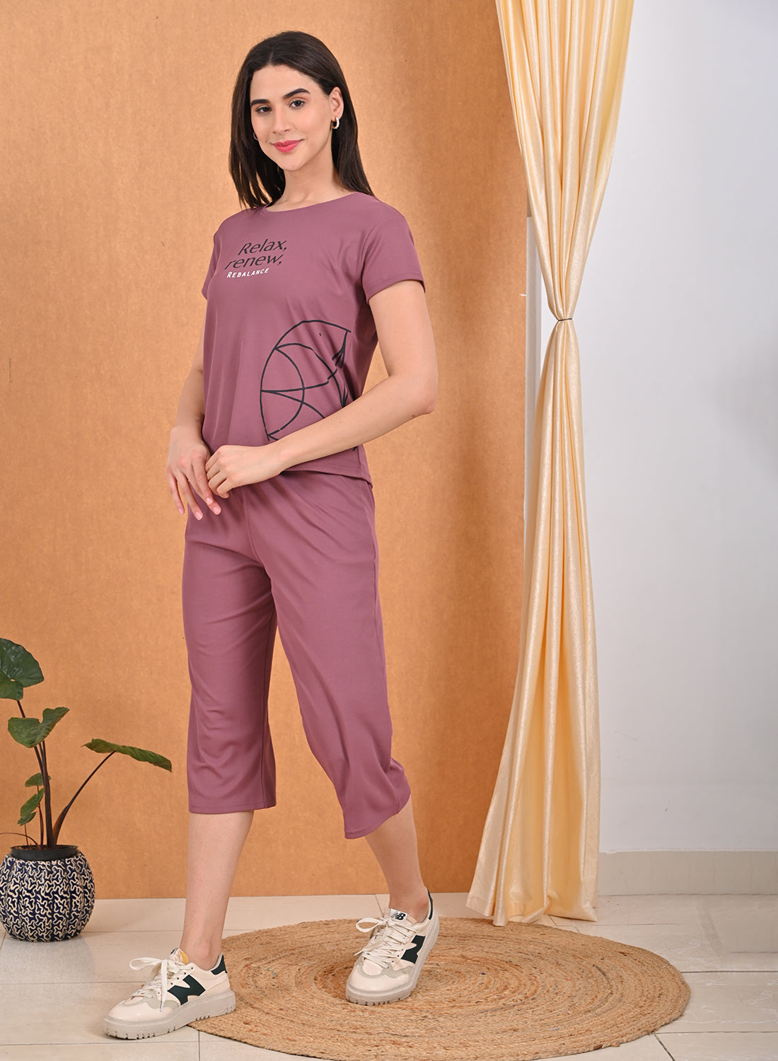 Womens Printed Travel Wear - Maroon