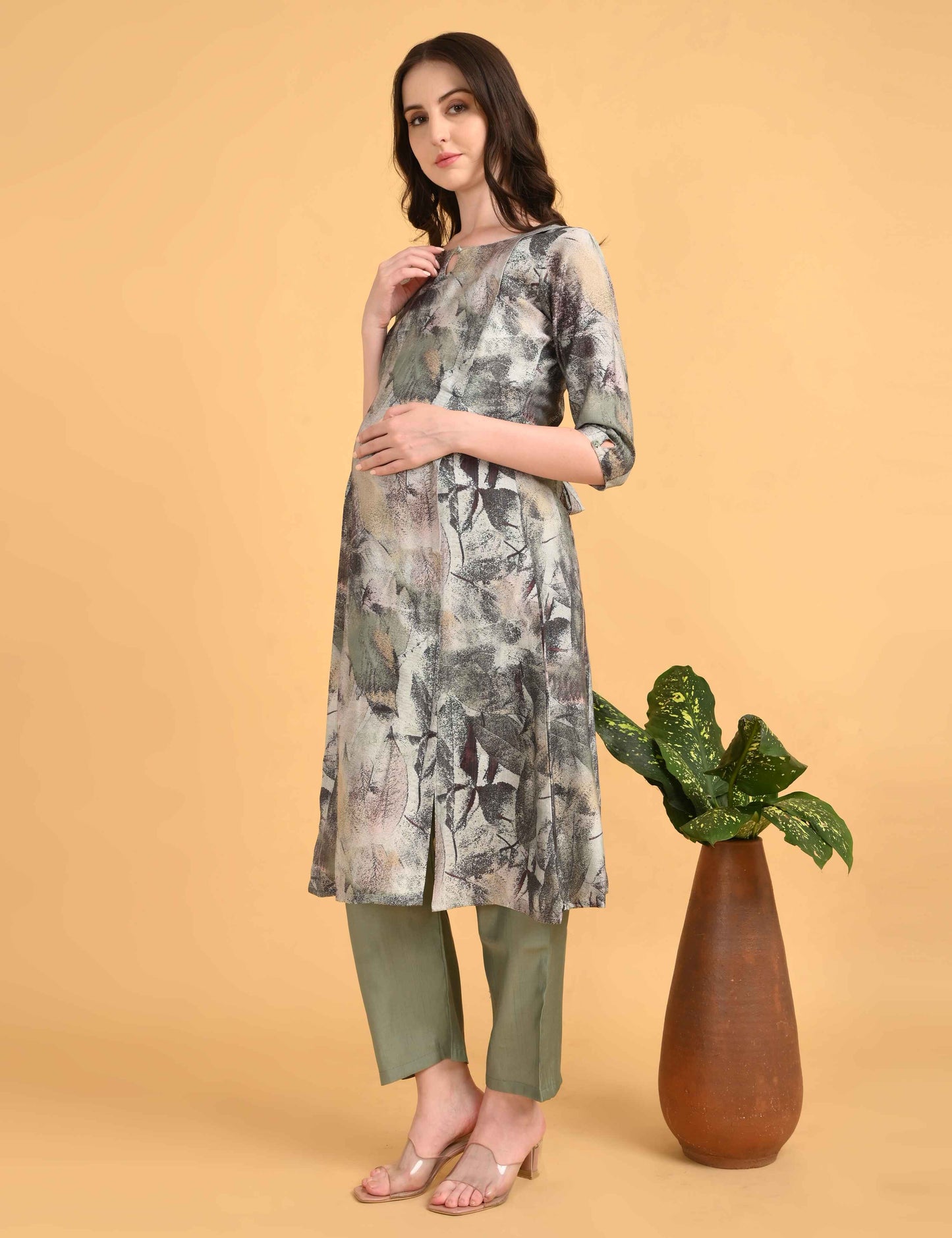 Womens Maternity Kurti Pant Set - Multi