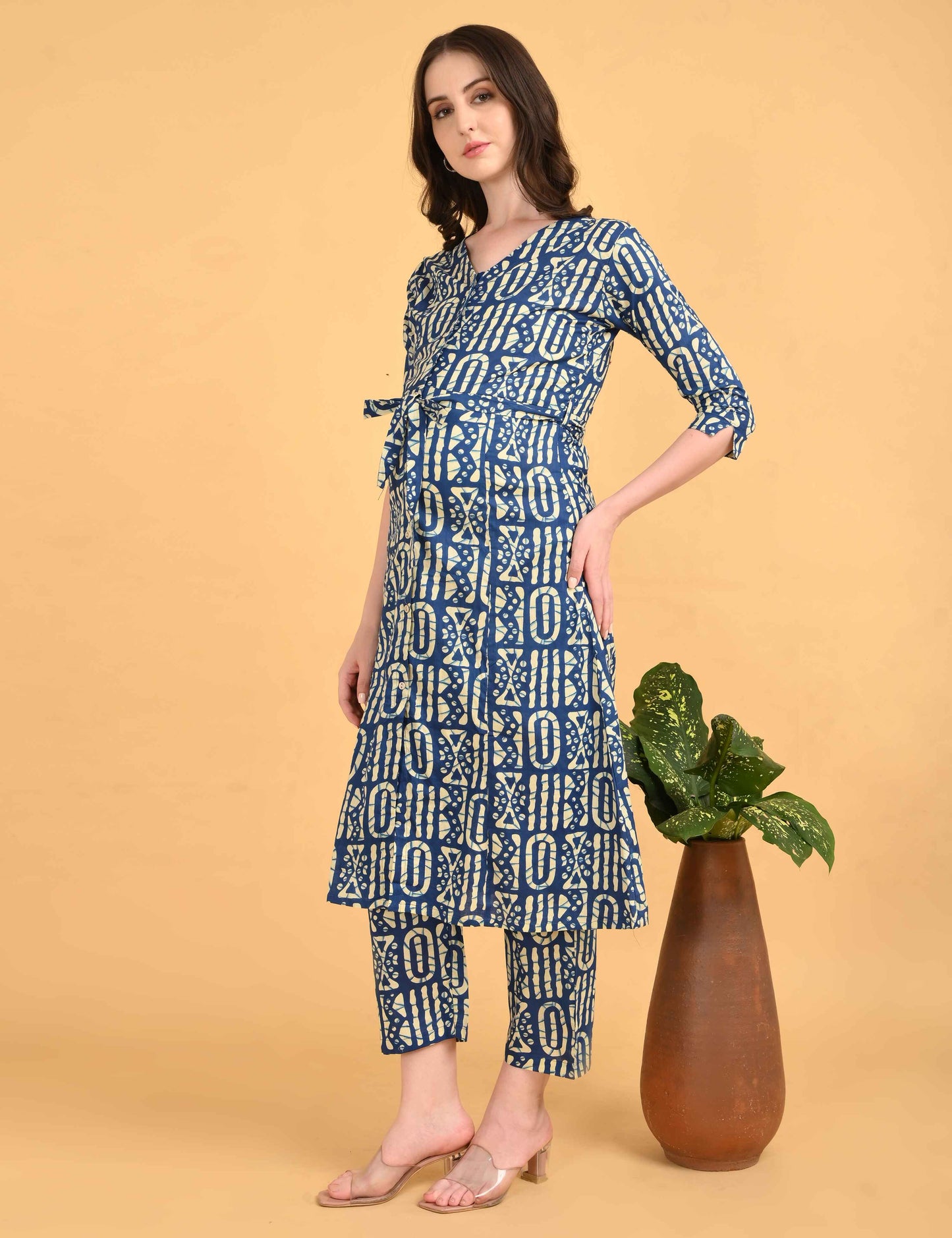 Womens Maternity Kurti Pant Set - Blue