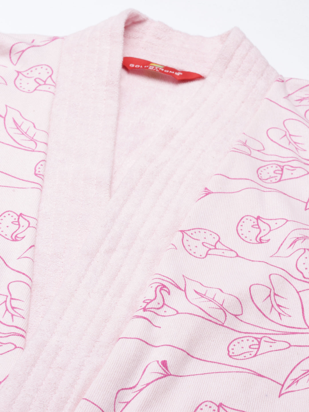 Womens Printed Bathrobe - Pink