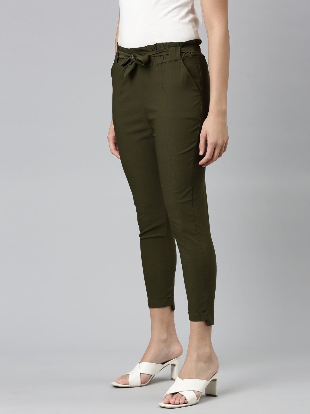 CLASSY WOMENS KNOT TROUSERS PANTS