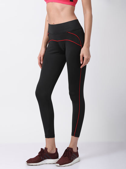 Black/Red Flexi Fit Active Trackpant