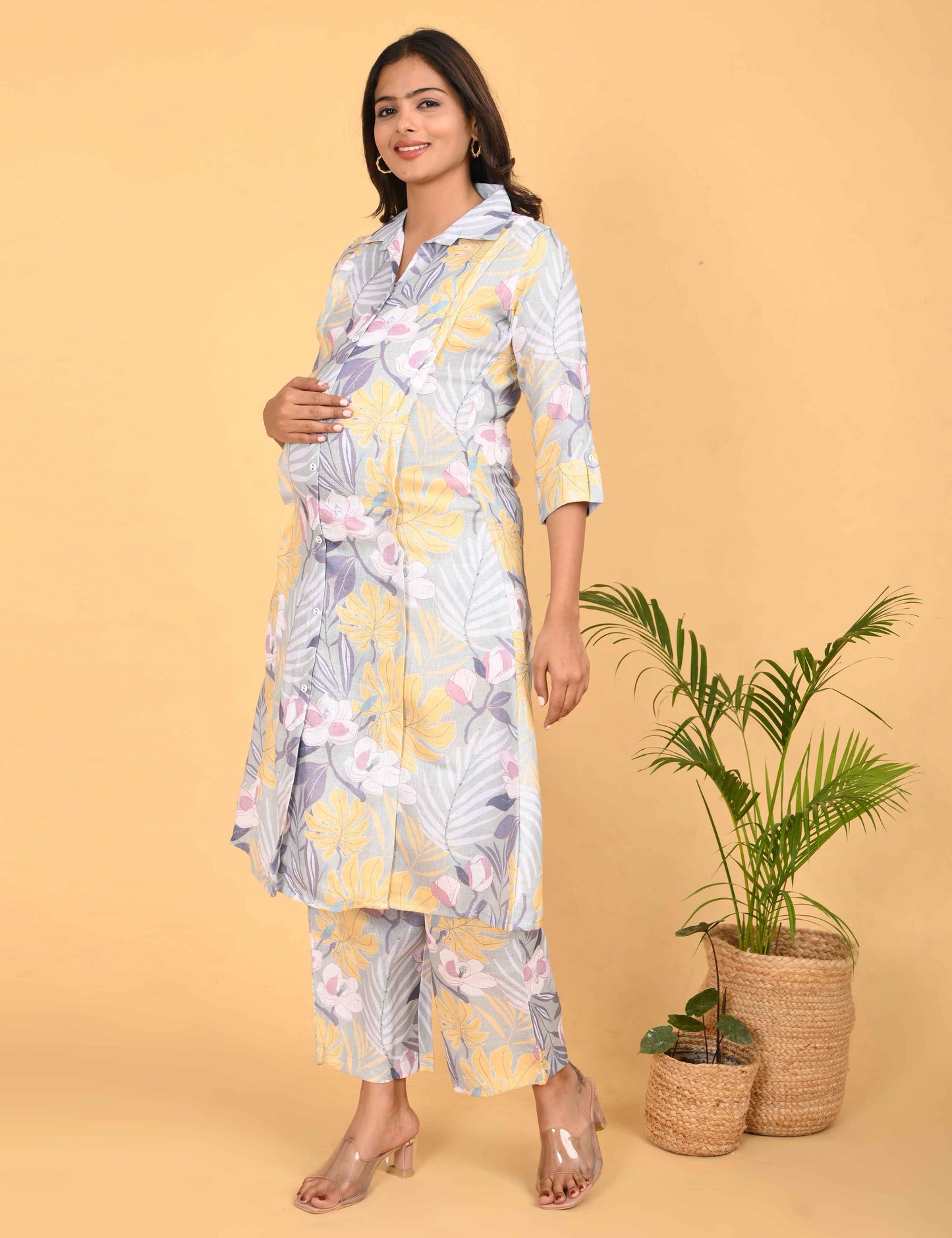Womens Maternity Kurti Pant Set - Multi