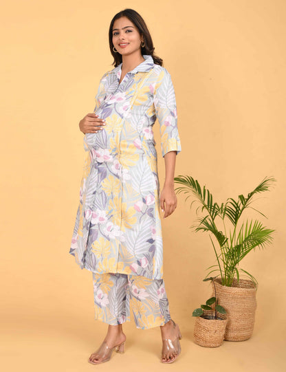 Womens Maternity Kurti Pant Set - Multi