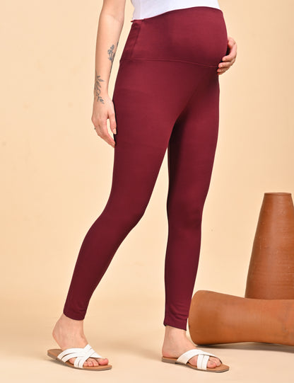 Womens Maternity Legging - Maroon